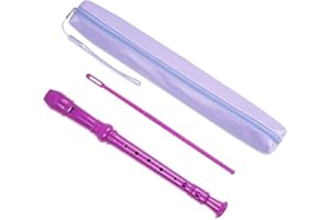 Hennaja Recorder Instrument for Beginner Adults,8-Hole Soprano Descant Recorder Music Flute with Cleaning Rod & Case Bag For Home Entertainment(3-Purple)