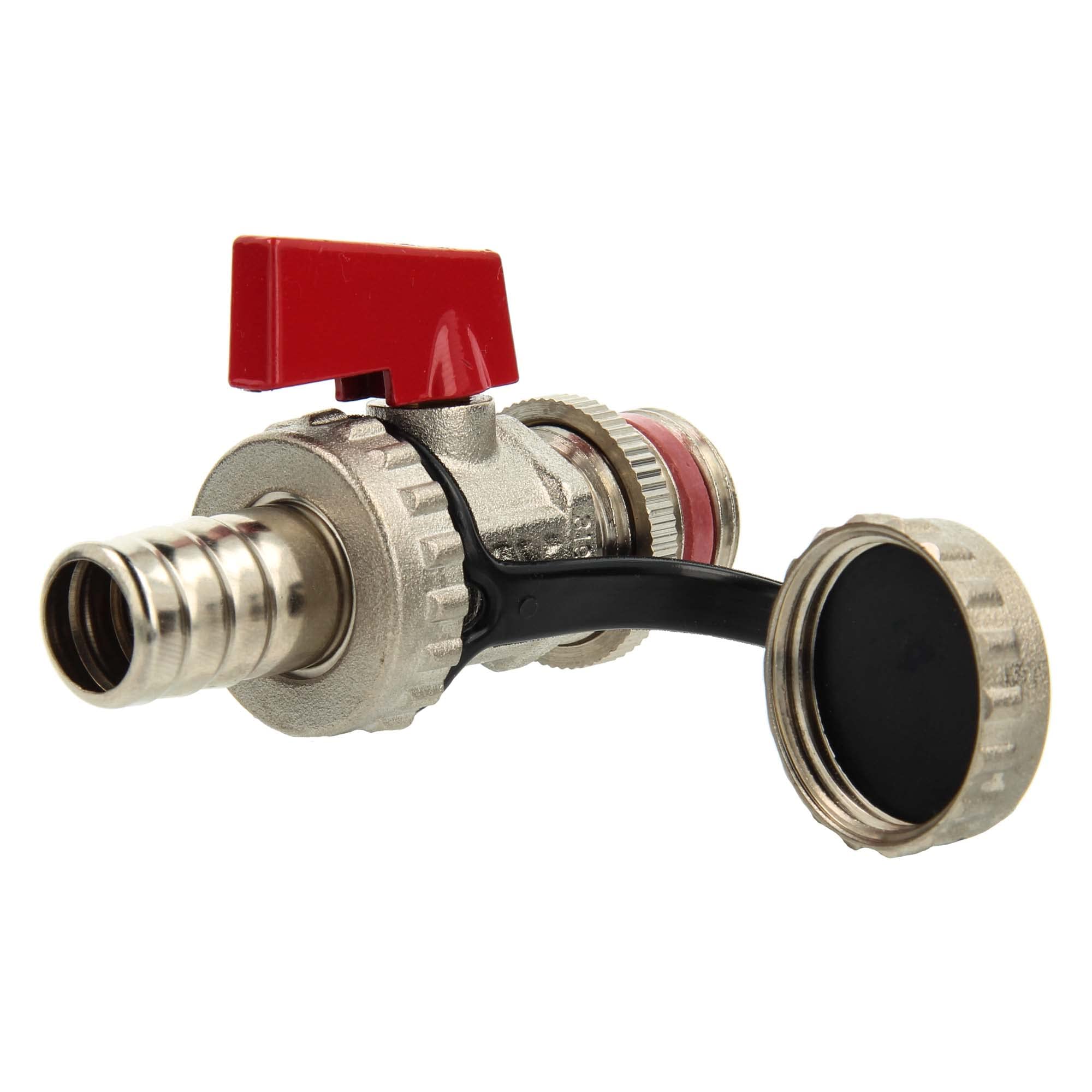 tecuro KFE Ball Valve AG 1/2 Inch, Boiler Filling and Emptying Valve, MS Chrome-Plated