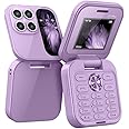 Mini Small flip Mobil Cell Phone Star i 17 Bluetooth Handset 0.66 inch Unlocked Bluetooth Earphone Dialer Support SIM Card (Purple)