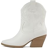 Soda “BLAZING” ~ Women Western Bootie Pointe Toe with Low Heel (Wide Fit Available)