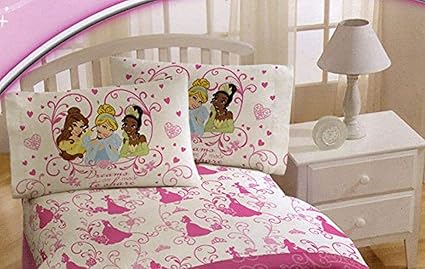 Disney Princess Sheet Set In Full Size Cinderella Tiana