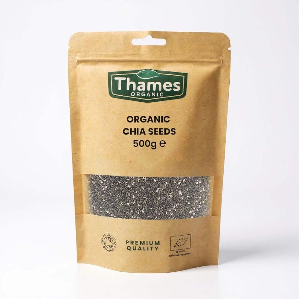 Thames Organic Chia Seeds 500g – Organic, Vegan, High Fiber & Protein