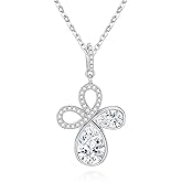 WanLike S925 Sterling Silver Lucky Four Leaf Clover Necklace | Infinity Cross necklace - Noble Jewelry Gifts for Women