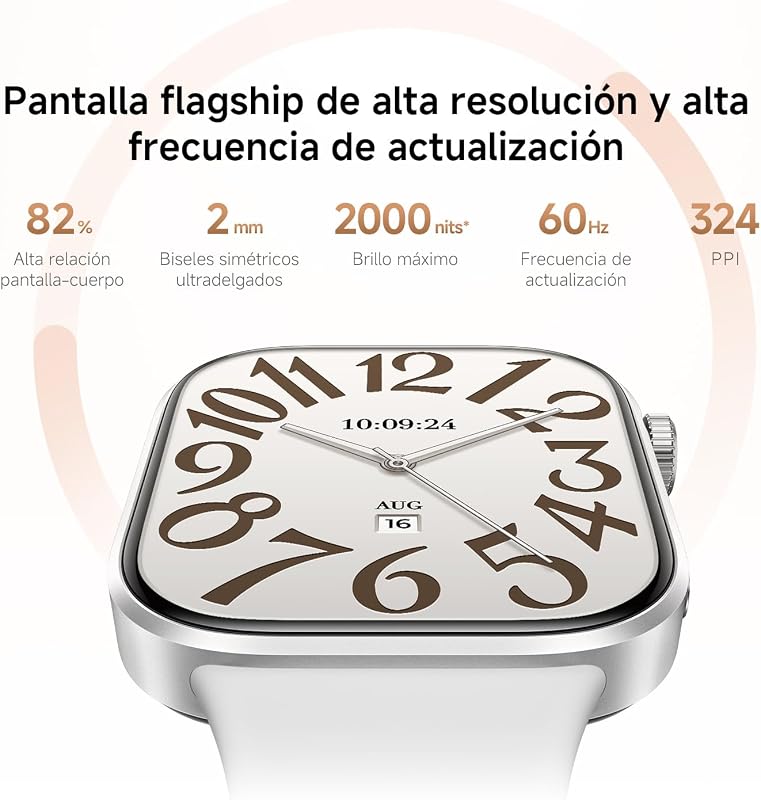 Redmi Watch 6, Smart Watch para mulheres e homens, ecrã AMOLED de 2,07'', monitorização cardíaca, sono e stress, 150+ modos desportivos, 24 dias de bateria, 5ATM, GPS, iOS & Android, preto