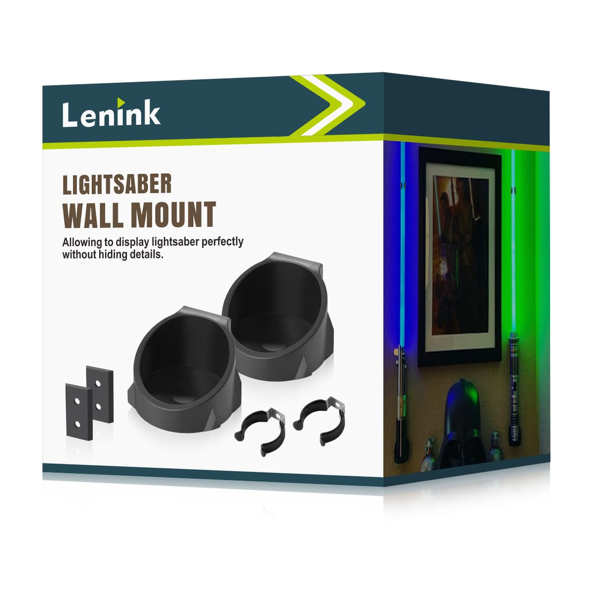 Photo 1 of Lenink 2 Pack Lightsaber Wall Mount - Holder Rack Compatible with Galaxy's Edge and Most Lightsabers (Black)