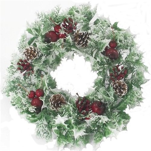 Artificial Christmas Wreath for indoors and outdoors (16", Variegated