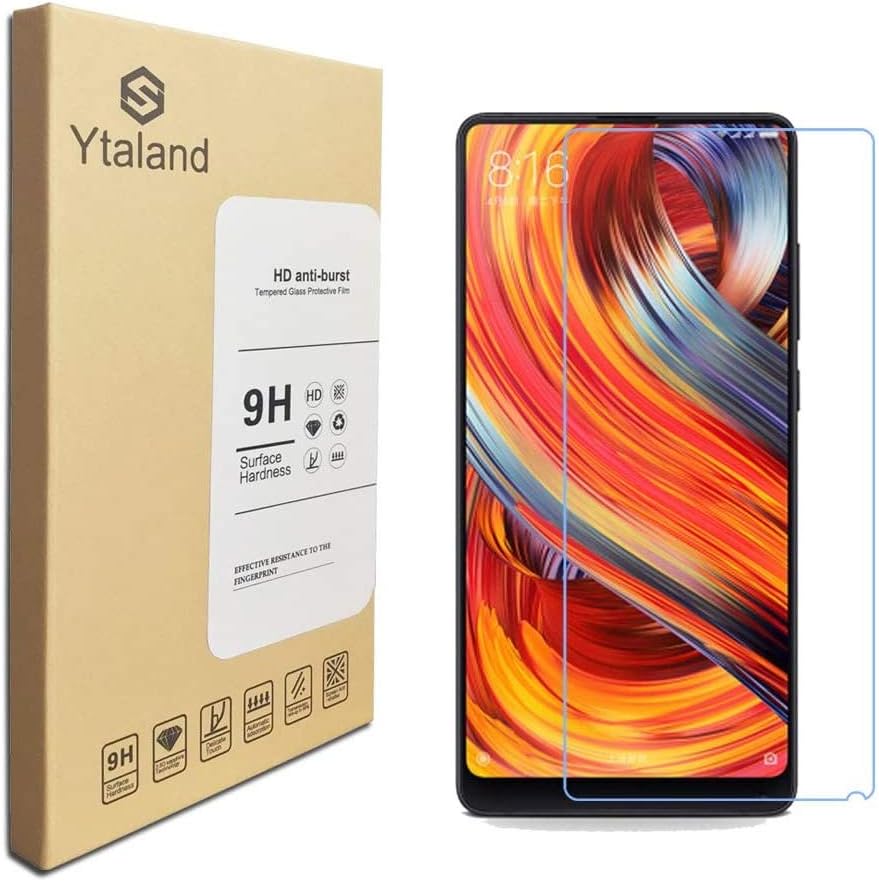 Ytaland [2 Pack] For Xiaomi Mi Mix 2 Screen Protector, Tempered Glass Anti-fingerprints Thin 9H Screen Hardness Screen Protector Film For Xiaomi Mi Mix 2