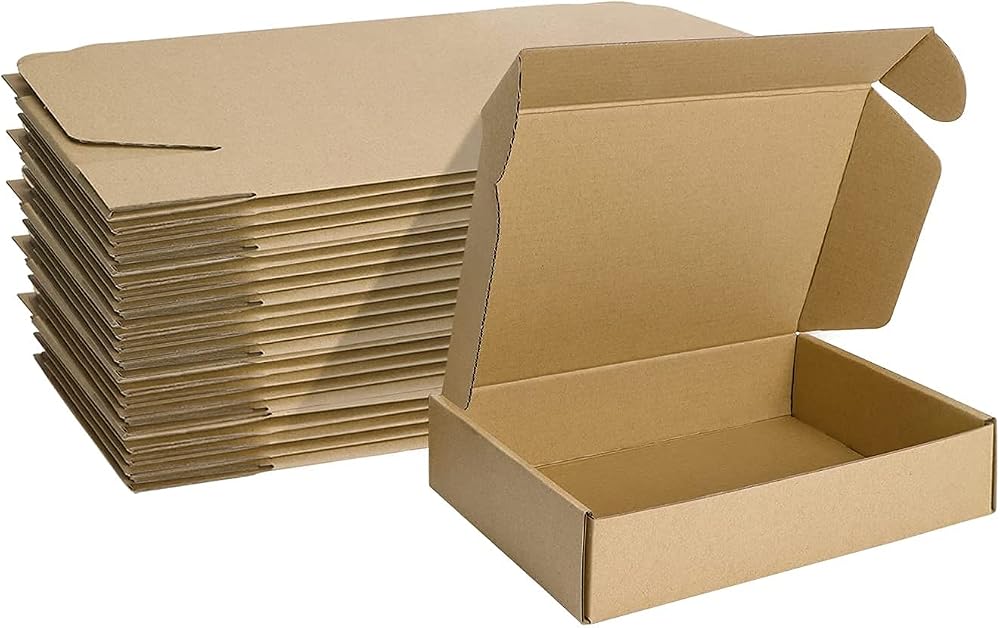 HORLIMER 25 Pack Shipping Boxes 23x15.5x5cm Corrugated Brown