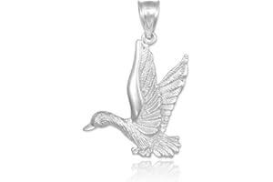 CLADDAGH GOLD 925 Sterling Silver Flying Duck Pendant