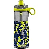 Pogo 18oz Plastic Water Bottle with Straw Lid with Carry Handle, Reusable, BPA Free, Dishwasher Safe, Perfect for Travel, School, Outdoors, and Gym