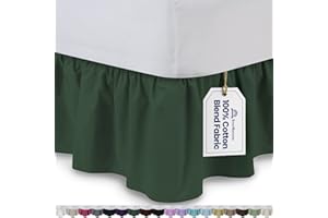 ShopBedding Ruffled Bed Skirt (Queen, Hunter) 14 Inch Drop Dust Ruffle with Platform, Poly/Cotton Fabric, Available in All Bed Sizes and 16 Colors - Blissford