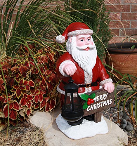 image for Atlantic Collectibles Merry Christmas Santa Claus Decorative Statue W/