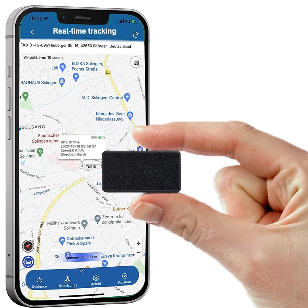 GPS Tracker, Mini 4G Tracker Device Rechargeable Magnetic Real Time Tracking GPS Locator for Vehicle Kids Luggage Wallet Pets with Geofence Anti-Lost Car Tracker Available Worldwide No Monthly Fees