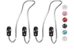 MTGOCHA Car Headrest Hooks Car Purse Hook, Universal Bling Car Seat Hooks Hanger, Car Hook for Purses and Bags Cute Metal Car Purse Holder Hook, Bling Car Accessories for Women 2 Pack, Black