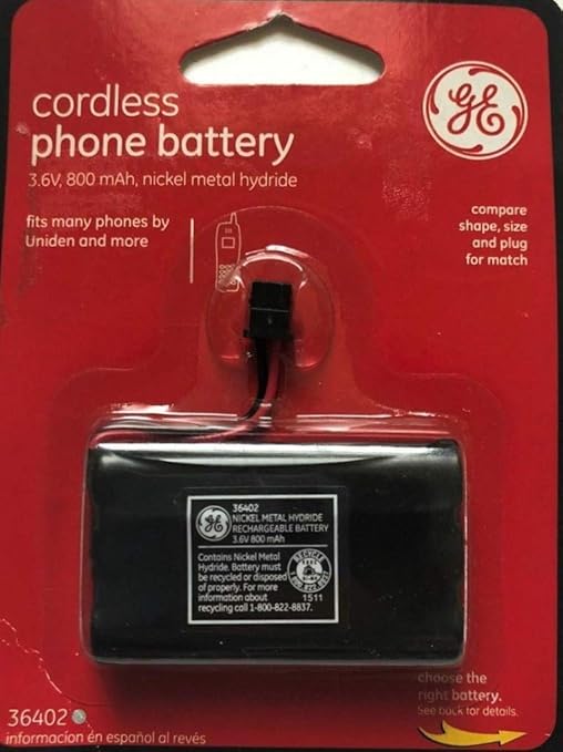 GE Cordless Phone Battery 800mAh 3.6V 36402 Office Products