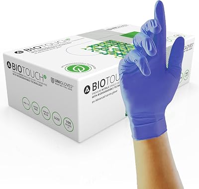 Unigloves BioTouch Nitrile Gloves Biodegradable Medical Grade Large Violet
