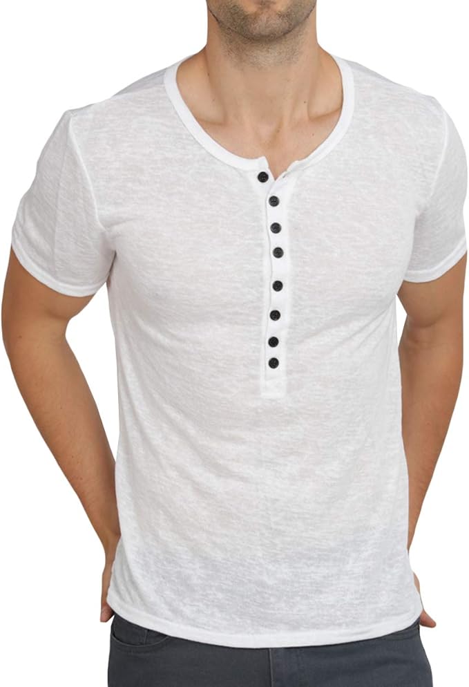 slim fit henley short sleeve