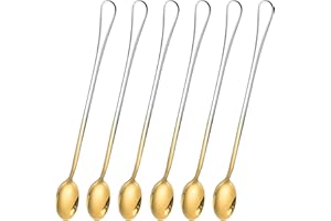 Favuit Long Handle Tea Spoon, 9 Inch Stainless Steel Iced Teaspoon, Mixing Bar Spoon, Coffee Stirrers, Cocktail Stirring Spoo