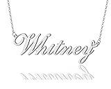 AOLO Whitney Heart Name Necklace Silver Stainless
