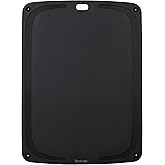 Wood Fiber Cutting Board for Kitchen - Premium Wood Fiber Cutting Board with Juice Groove and Non-slip Feet, Dishwasher Safe, Knife-Friendly Chopping Board for Meat, Bread, Fruit, 14.6”x10.8”, Black