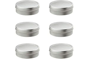 MagnaKoys 4oz Shallow Round Steel Tin Can w/slip on cover Tops (6)
