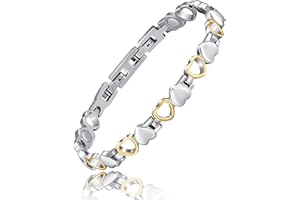 Reaowazo Copper Bracelets For Women Copper Magnetic Bracelet For Women Magnetic Copper Bracelet With 3 More Smarter Clasps Love Heart Jewelry Gift for Womens