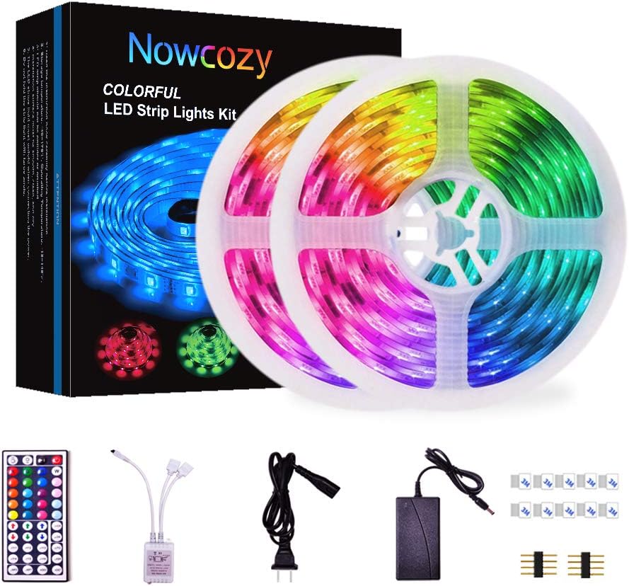 LED Strip Lights, 32.8ft Color Changing LEDs String Lights with SMD 5050 RGB Led Light Strip,10m 300 LEDs and 44 Keys IR Control for Home, Bedroom, Kitchen, Gardern, Hotel, Gym, and Party.