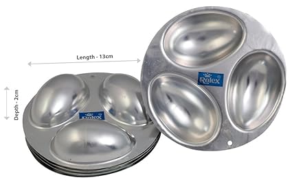 Rolex Aluminium Jelly CupCake Muffin Mould Easter Egg Tray (3in1) Jelly, Custard, Pudding Mould SET OF 6 S