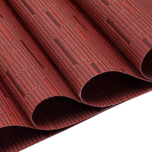 SHACOS Round Table Placemats Set of 4 Wedge Placemats Burgundy Red Heat