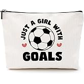CQM Soccer Gifts Makeup Bag, Soccer Coaches Gifts,Soccer Stuff Accessories Cosmetic Bag for Women Her Girls Soccer Lovers Christmas Birthday Gifts Soccer Themed Gifts Travel Toiletry Bag Zipper Pouch