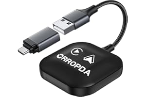 CRROPDA Upgrade Wireless Carplay & Android Auto Adapter,Plug & Play Fit for Cars with Factory CarPlay & Android Auto Function,Wired to Wireless Carplay& Android Auto Dongle for Wireless Control