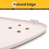 Conlun Dog Food Mat with Side Pocket 46x30cm Natural Tan Non-Slip Waterproof view 5