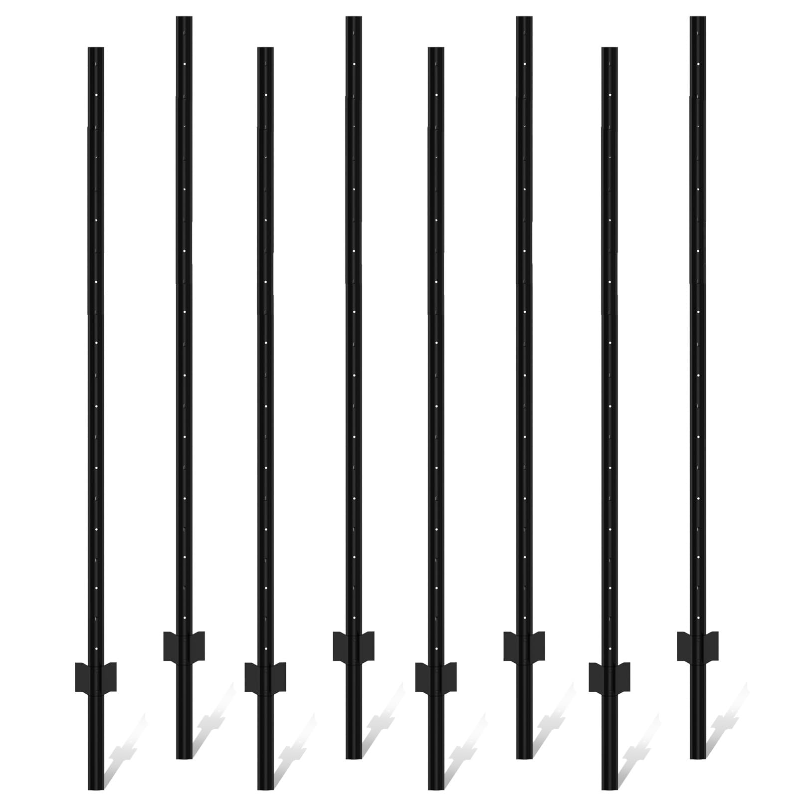 Photo 1 of XYADA Fence Posts Sturdy Duty Metal Fence Post,U Post for Fencing in Garden Yard and Outdoor Wire (6FT- 8 Pack)