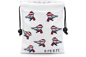 ALIENNANA Golf Valuables Pouch, Leather Golf Tee Pouch with Drawstring Closure Golf Ball Tee Handbag Portable Golf Accessories