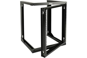 Tecmojo 12U Wall Mount Open Frame Network Rack, Swing Out Hinged Door 18 Inch Depth, Holds Network Servers and AV Equipment, Easy Rear Access to Equipment, Door Opens 180 Degrees from Either Side