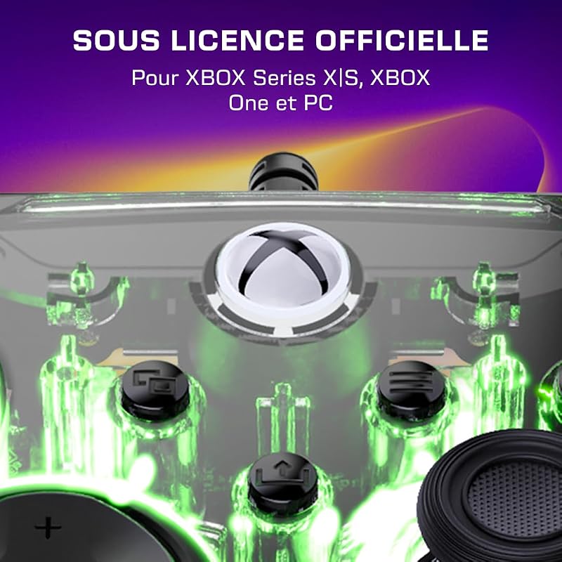 Afterglow transparente manette de jeu RVB filaire pour Xbox