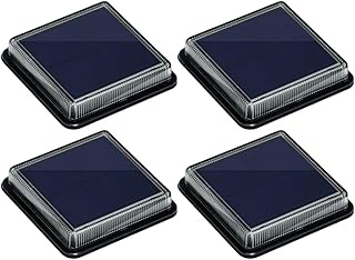 Solarleuchten Außen LED Bodenleuchte Treppe, am Bodeneinbauleuchten Solarlampen mit Lichtsensor für Terrassen Garten Gehweg Holzbrücke Hof Boot, IP68 Warmweiß 3000K, 4 Stück