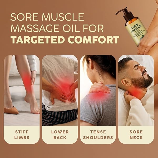 KUKKA SORE MUSCLE MASSAGE OIL FOR MASSAGE THERAPY – 6.76 FL OZ – 100% PURE NATURAL, EUCALYPTUS & ROMAN CHAMOMILE, RELAXING BODY & FACE OIL FOR SORE MUSCLES, SPA & YOGA, LIGHT WEIGHT