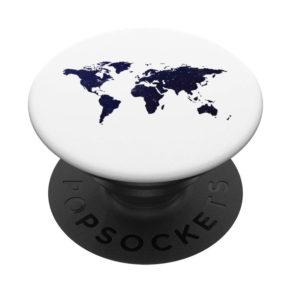 Earth Planet World Globe Space World Map PopSockets PopGrip: Swappable Grip for Phones & Tablets