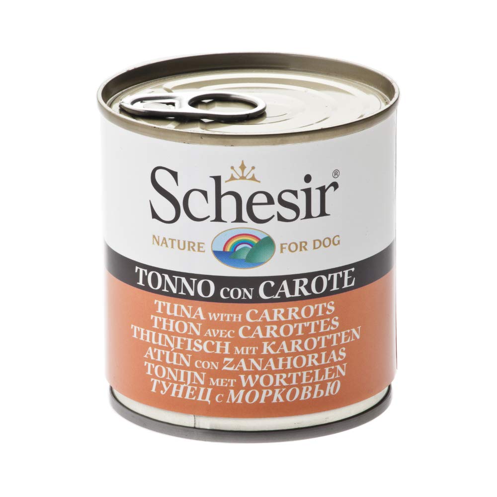 Schesir Wet Dog Food Tuna with Carrot - Pack of 16 x 285 gr - Total: 4560 gr