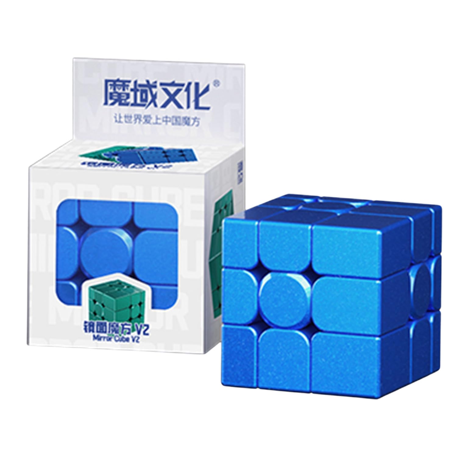 Moyu V2 Mirror Cube 3x3, Professional SpeedCube Stickerless Smooth Turning Magic Cube Brain Teaser Puzzle Educational Toys for Beginners Professional (Standard Version-Starry Night Blue)