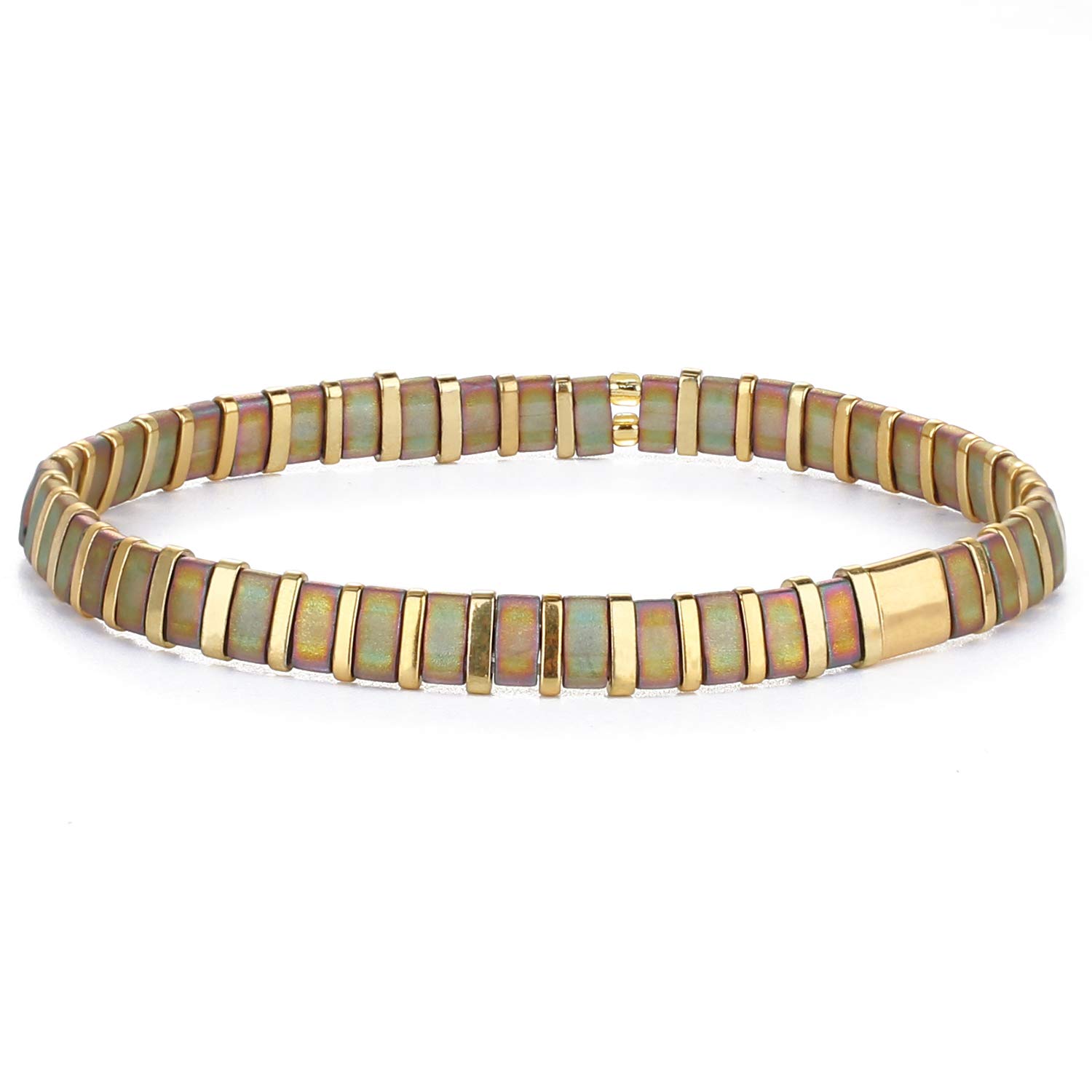 C·QUAN CHI New Stackable Beaded Bracelet Tila Stretch Bracelet Handmade Charm Friendship Bracelets Gifts For Women