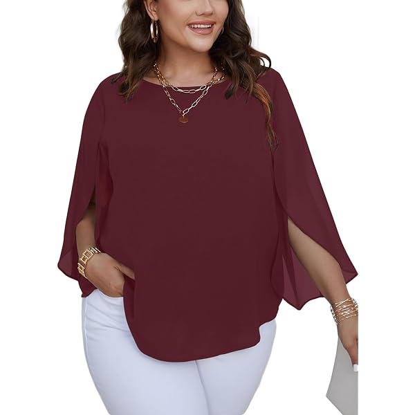 red chiffon blouse plus size