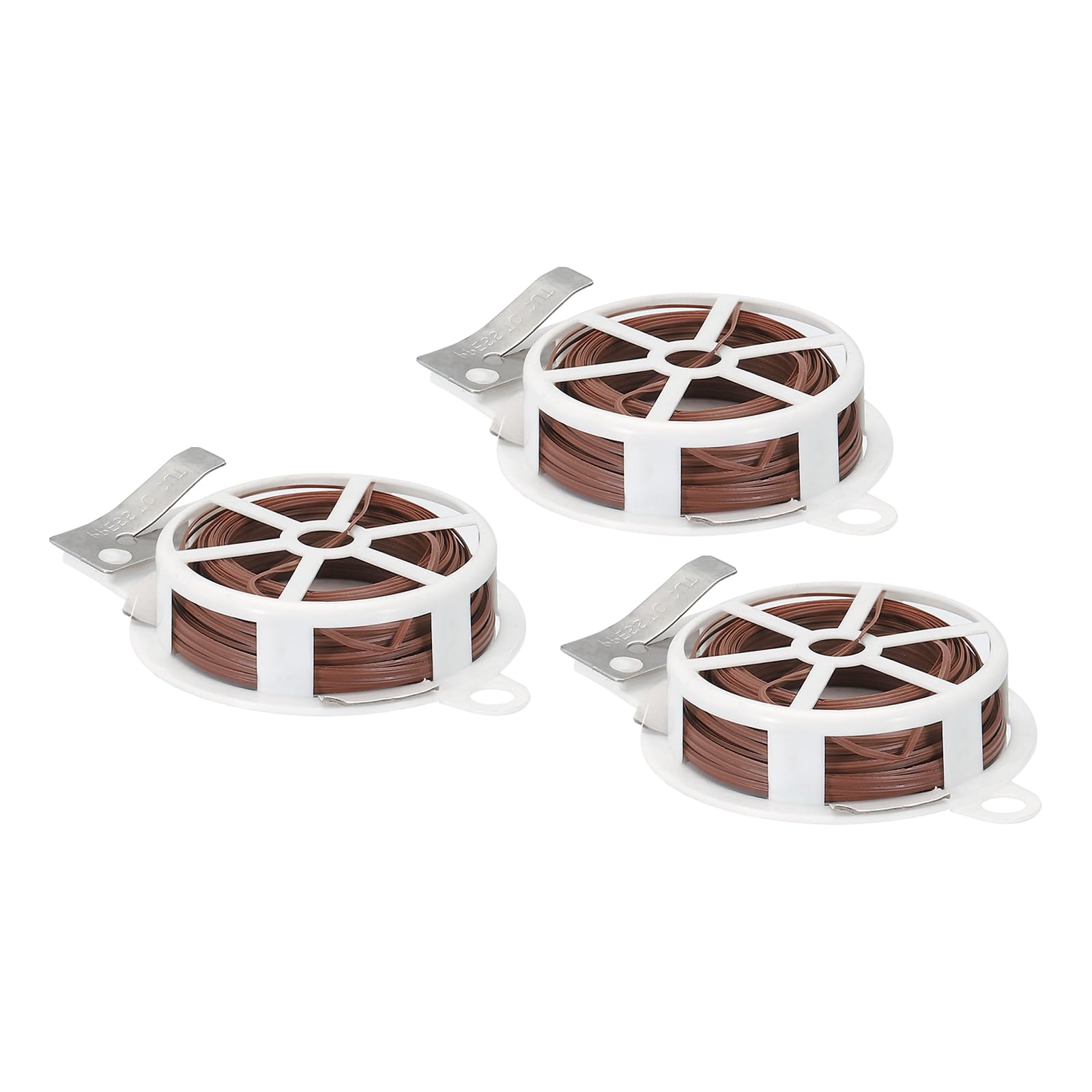 PATIKIL 65ft/20M Twist Ties, 3 Pack PE Garden Plant Ties with Cutter Reusable for Gardening Climbing Vines Office Home Cable Organizing, Brown