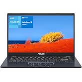 ASUS 14" Laptop, 14" FHD Display, Intel Celeron N4500, 4GB Memory, 64GB eMMC, Touchpad, Webcam, HDMI, Wi-Fi, Windows 11 Home, Quiet Blue