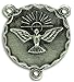 Pack of 5 - Holy Spirit Rosary Centerpiece Catholic Dove (3/4 Inches, Silver Oxidized) - Made in Italy