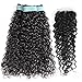 Brazilian Human Hair Virgin 4 Bundles with Closure Water Wave Hair 4 Bundles with Free Part Closure Unprocessed Virgin Human Hair(20 22 24 26+18, Natural Color)