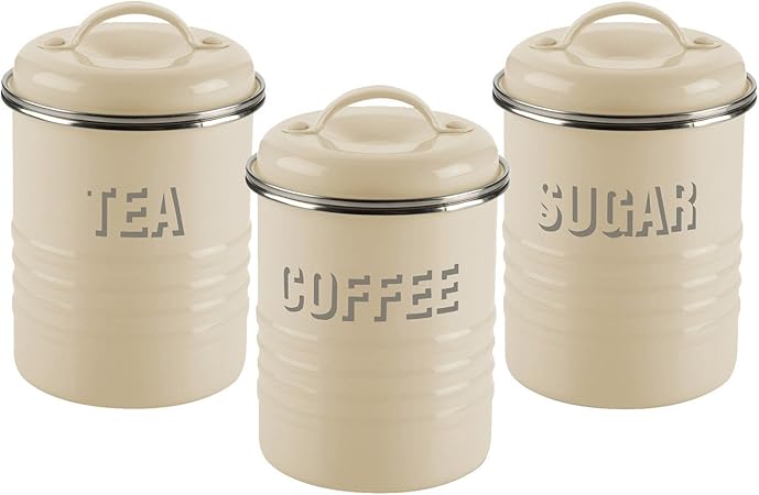 red tea coffee sugar canisters argos