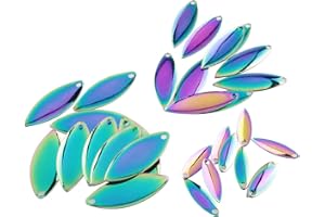 ZZHXSM 30Pcs Fishing Spinner Blade Colorado Willow Kit Spoon Easy Spin Spinner Bait Making Freshwater Saltwater Walleye Rig Inline DIY Parts Accessories, 10Pcs for Each Size