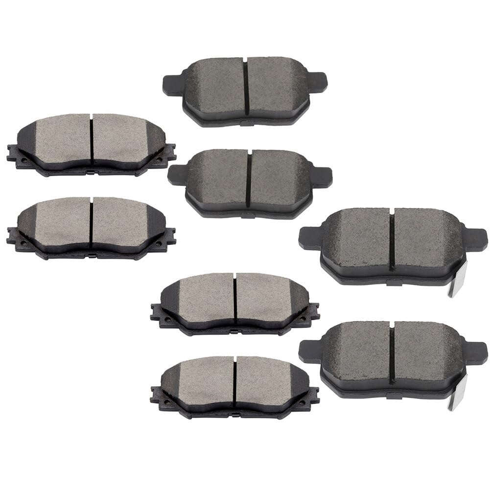Photo 1 of **HALF USED/ HALF NEW** BRAKEUS Front Rear Quiet D1210 D1354 Ceramic Brake Pads Sets Replacement For Pontiac Vibe 2009-2010,For Scion xB 2008-2015,For Toyota Corolla 2009-2011 201-2019,For Toyota Matrix 2009-2013